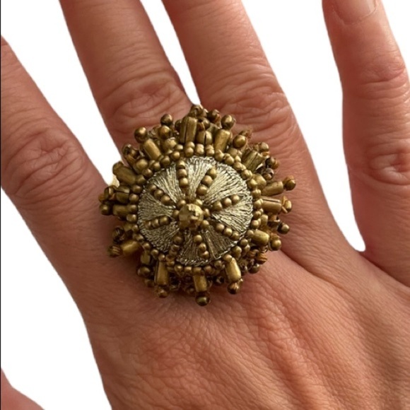 Anthropologie Shiraleah Ofelia Beaded ring adjustable - Picture 4 of 5